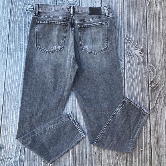 High Rise Mom Skinny Distressed Charcoal Jeans - Picture 7 of 8
